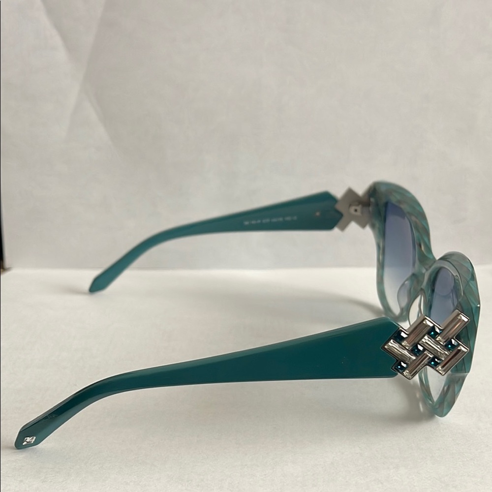 Swarovski Blue and Silver Cat-Eye Sunglasses - Picture 3 of 5